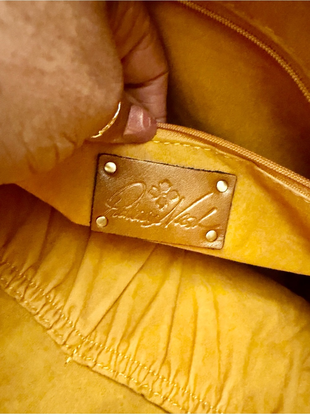 Patricia Nash Hand-Tooled Floral Leather Tote and Wallet - Caramel Brown - Picture 14 of 15